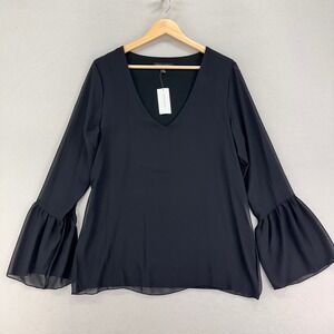 Banana Republic Blouse Womens M Black NWT Office Career Witchy‎ Whimsygoth